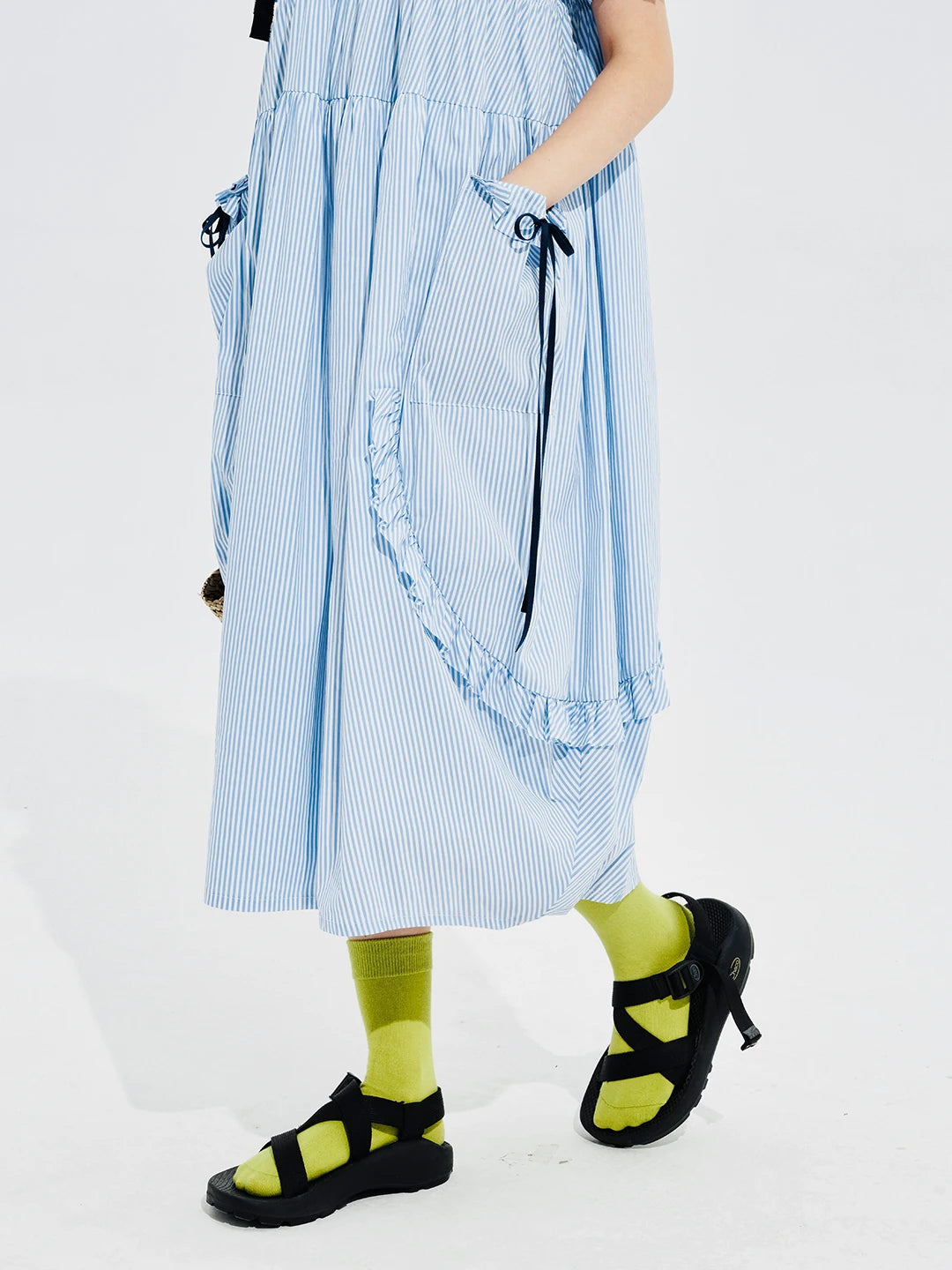 Colette Striped Bow-Tie Dress