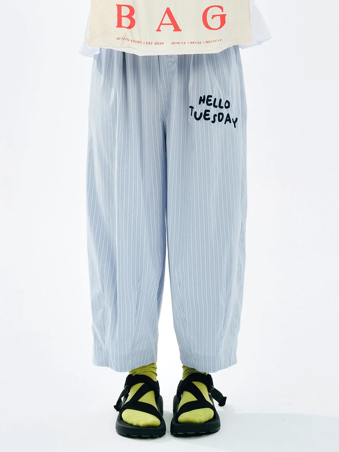 Hello Tuesday Striped Wide-Leg Pants
