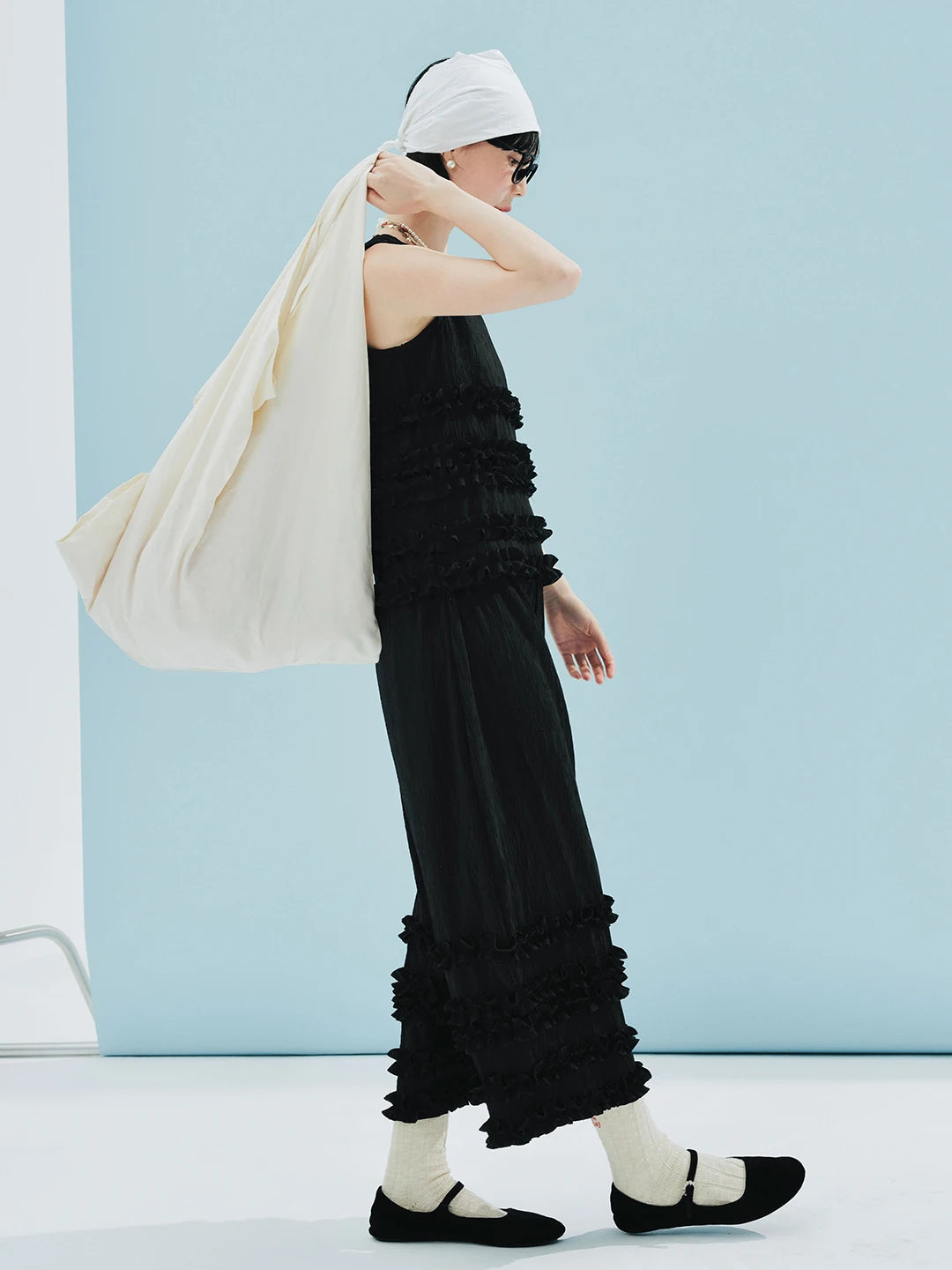 Black Ruffled Lounge Pants