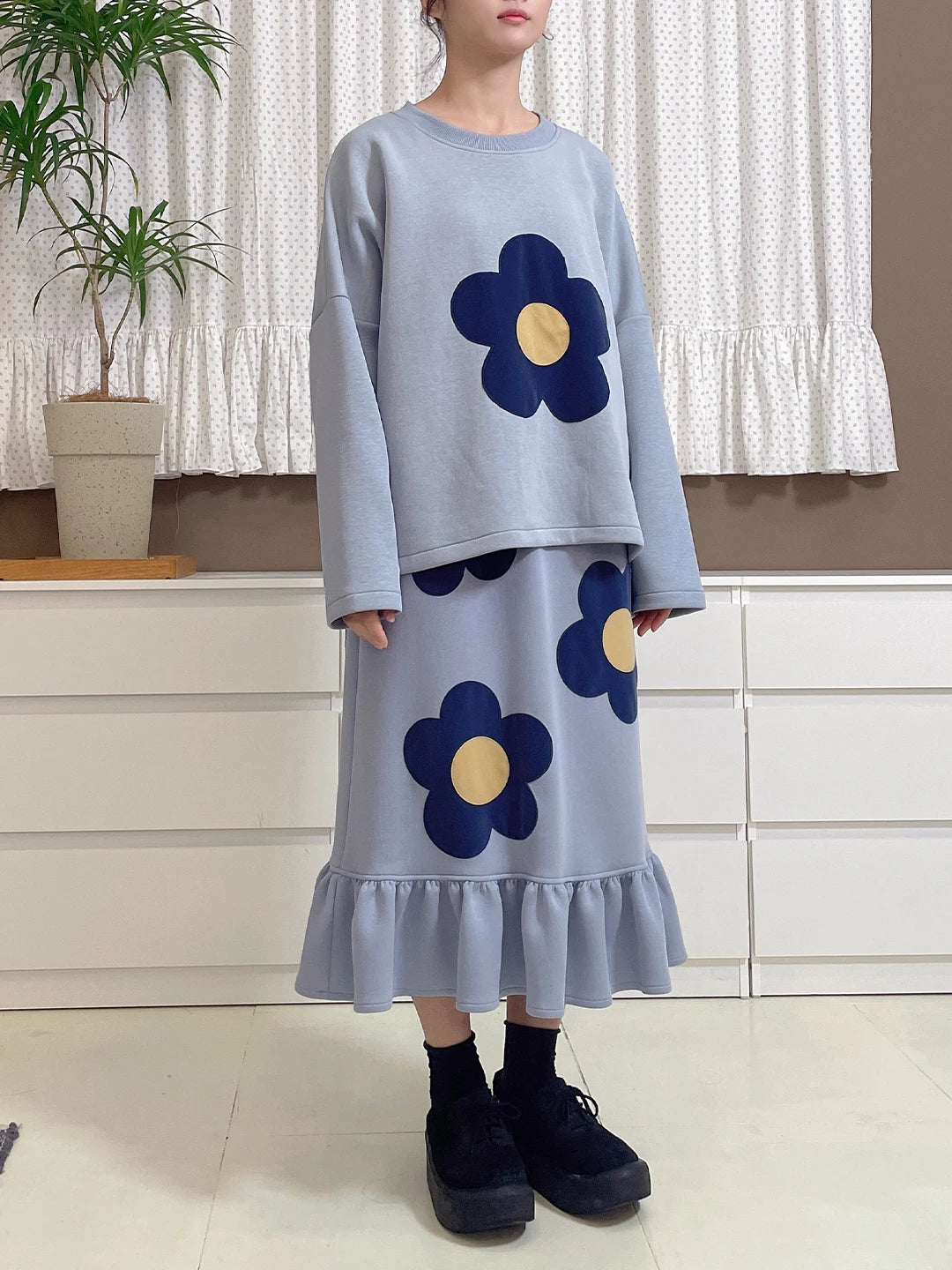 Floral Print Oversized Sweatshirt