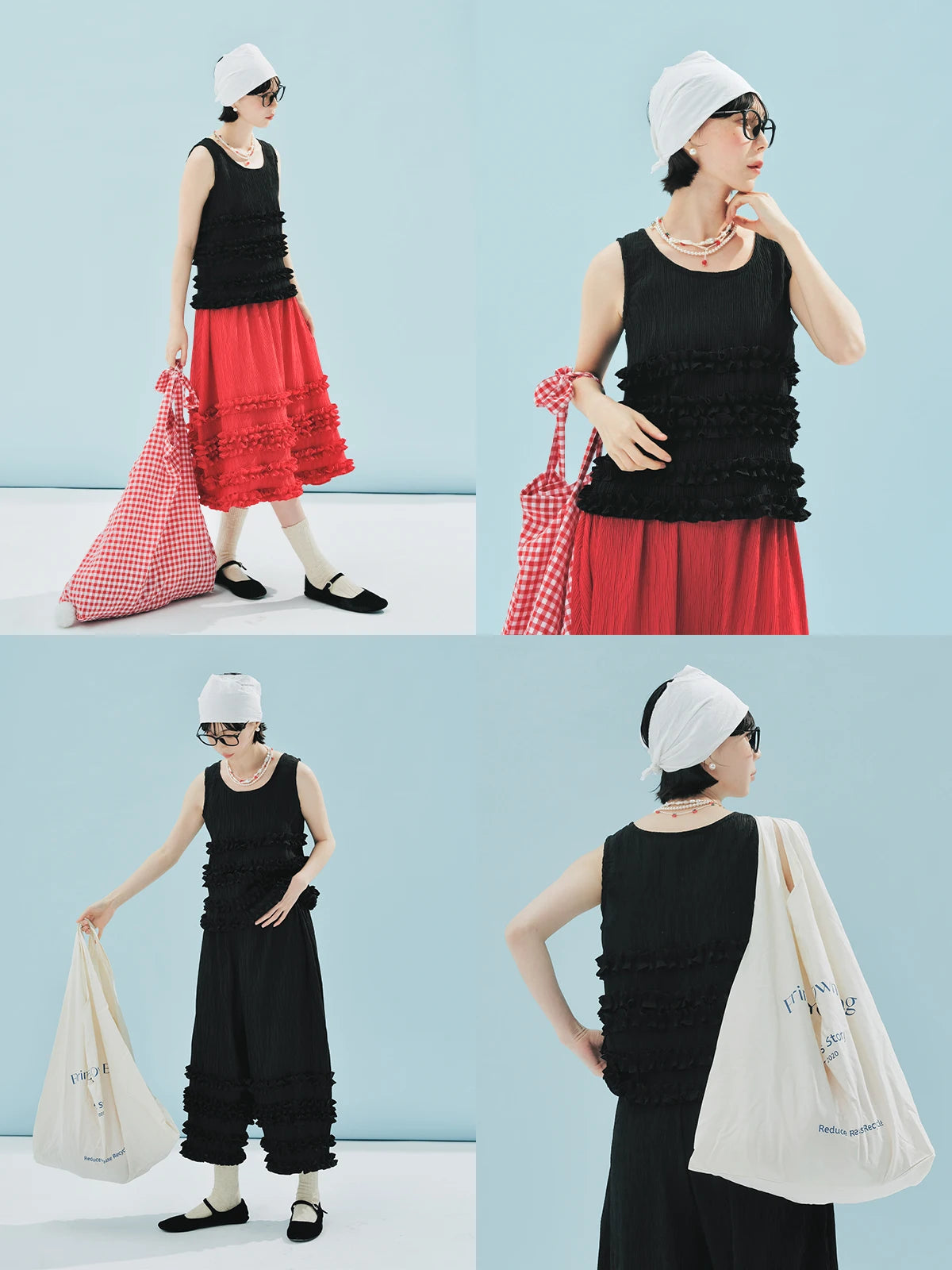 Black Lace Ruffle Sleeveless Top