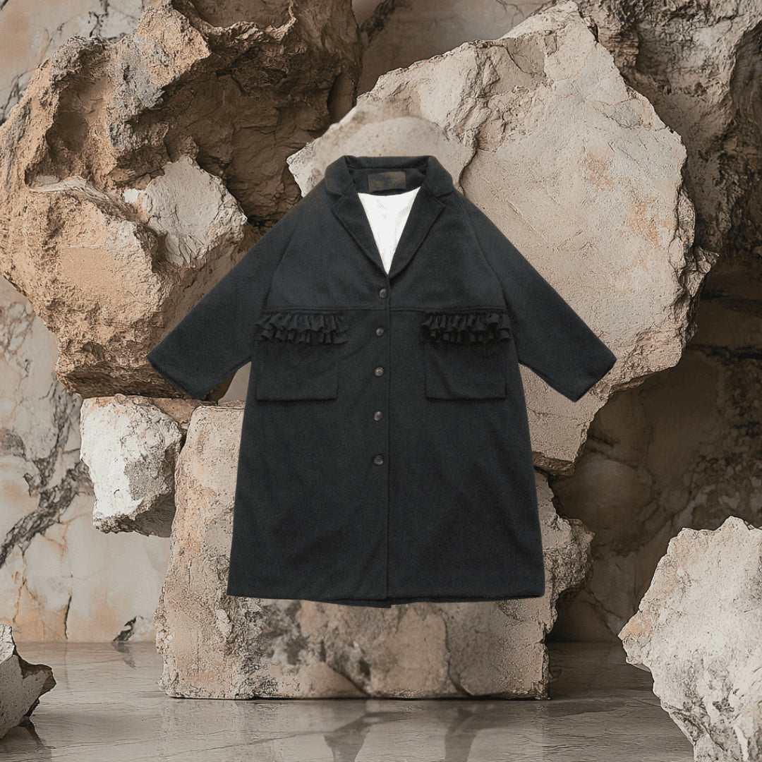 Louise Frill-Detail Wool Coat