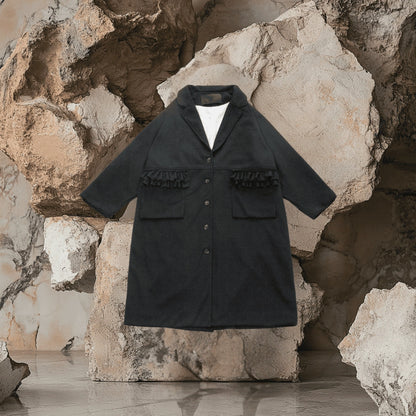 Louise Frill-Detail Wool Coat