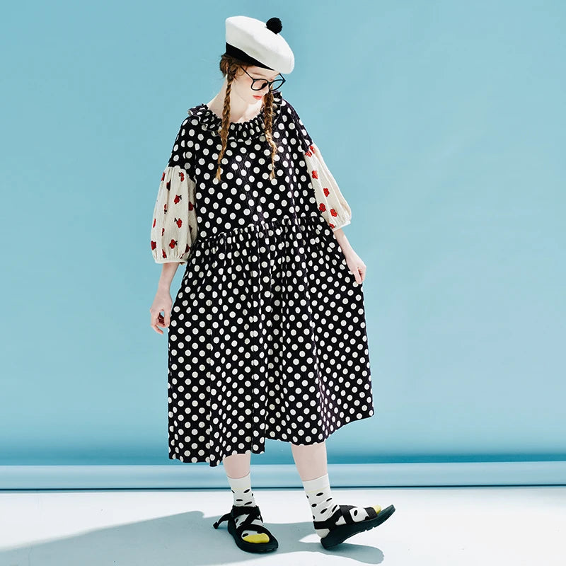 Manon Polka Dot Patchwork Dress