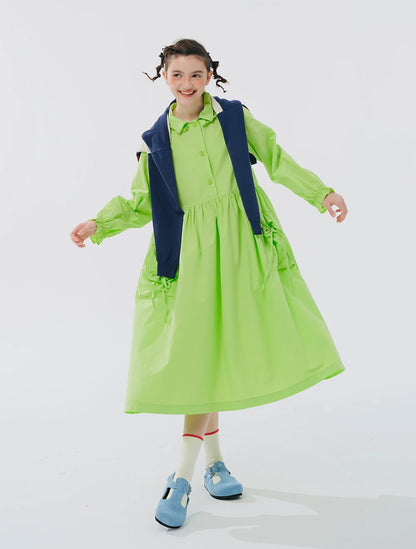 Elodie Lime Button-Down Midi Dress