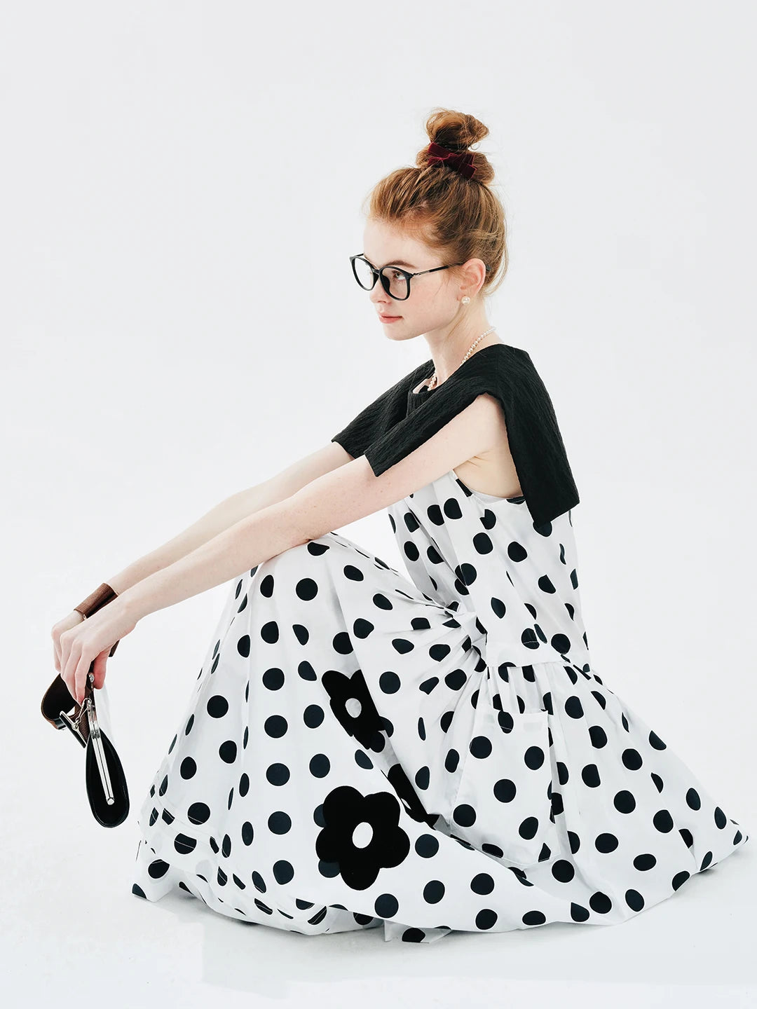 Élodie Polka-Dot Midi Dress