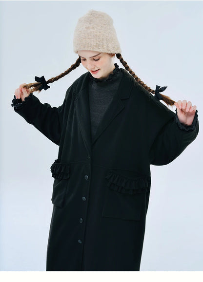 Louise Frill-Detail Wool Coat
