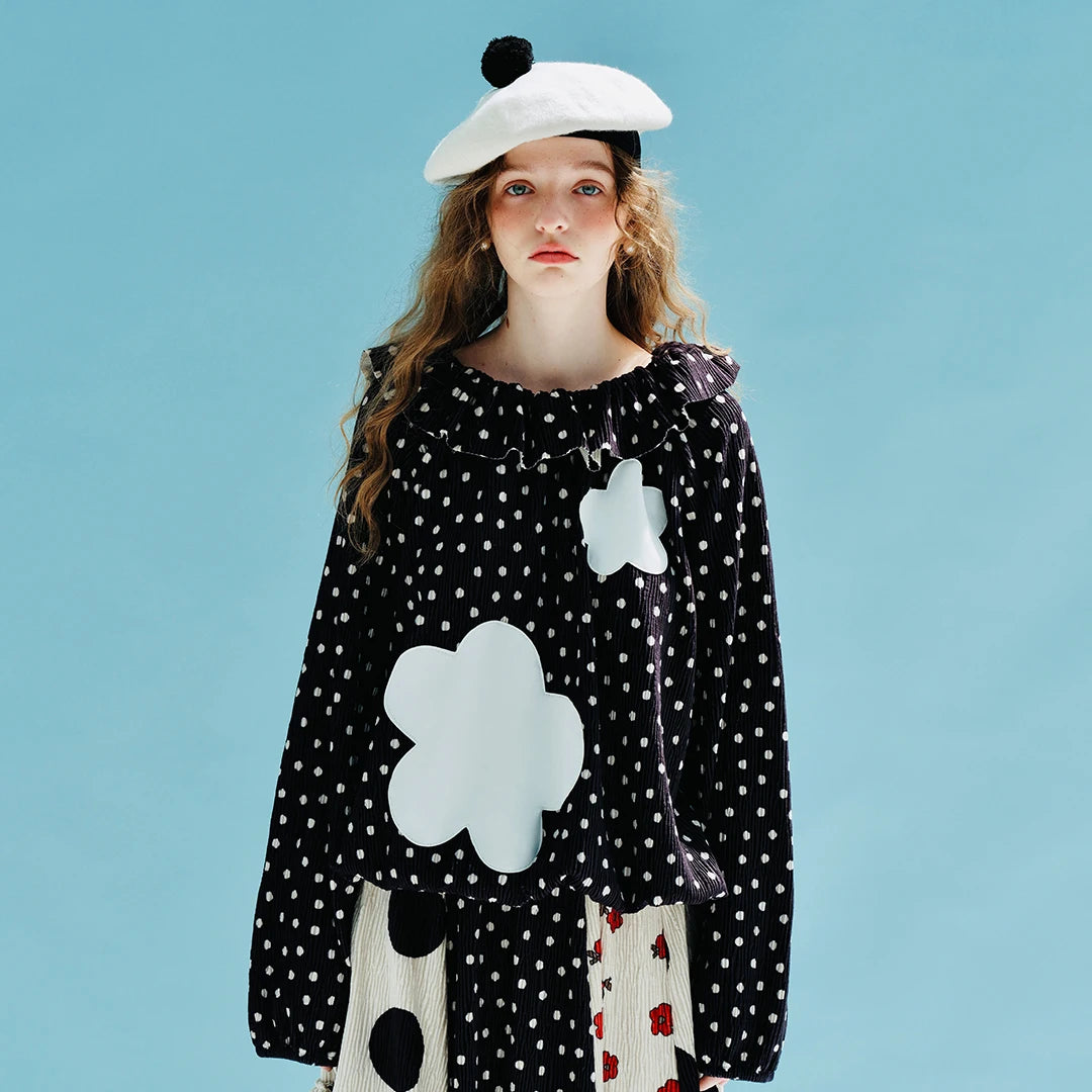 Amandine Polka-Dot Blouse