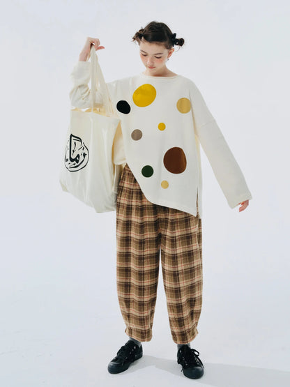 Brown Plaid Wool Lounge Pants