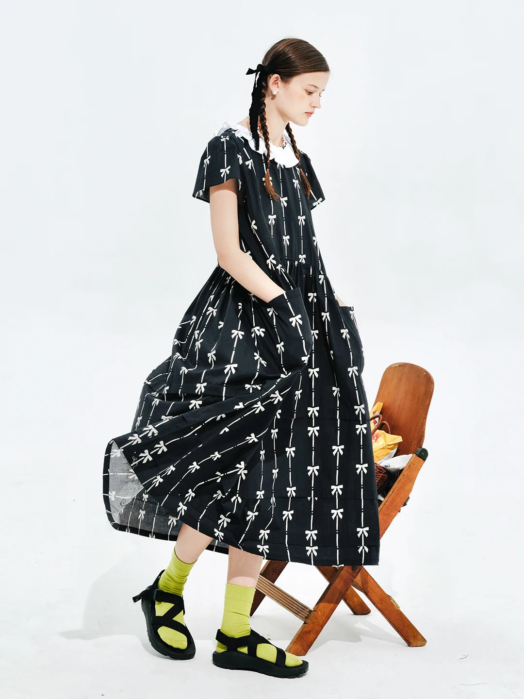 Lucie Bow-Embellished Midi Dress