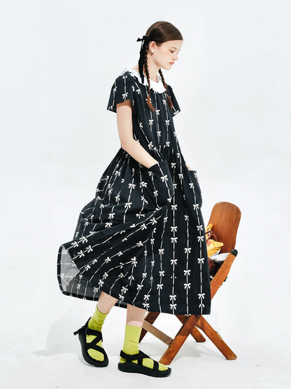 Lucie Bow-Embellished Midi Dress