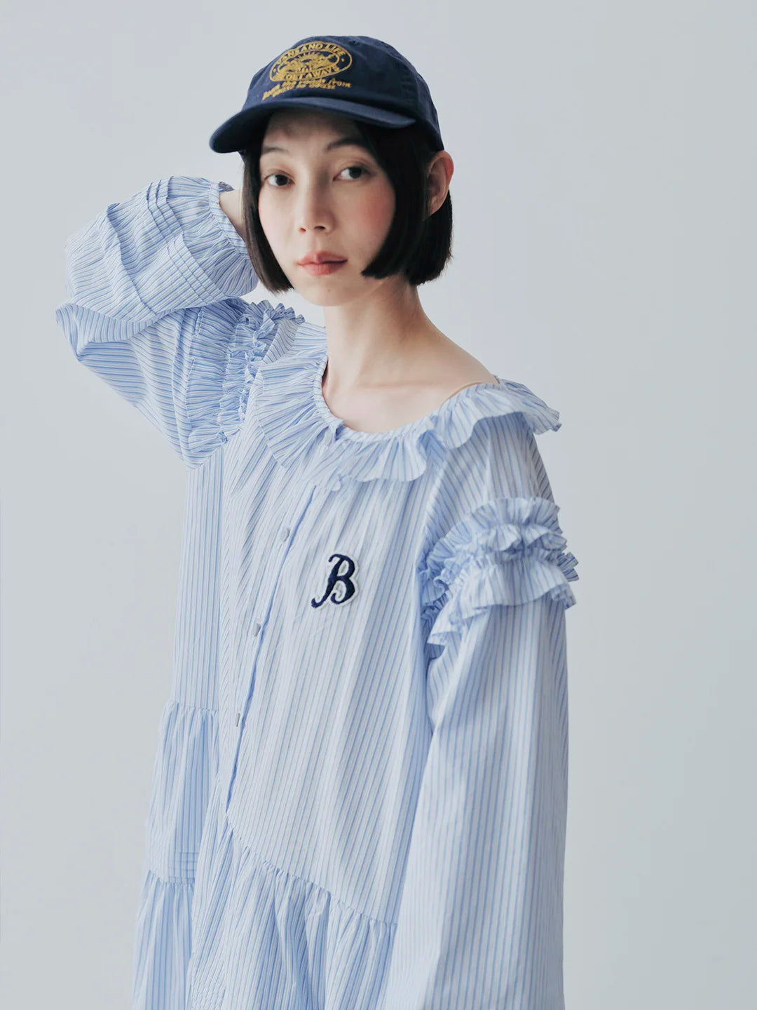 Aurélie Striped Ruffled Dress