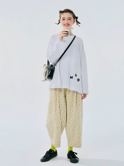 Floral Pattern Relaxed Pants