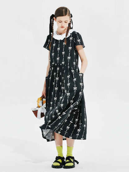 Lucie Bow-Embellished Midi Dress