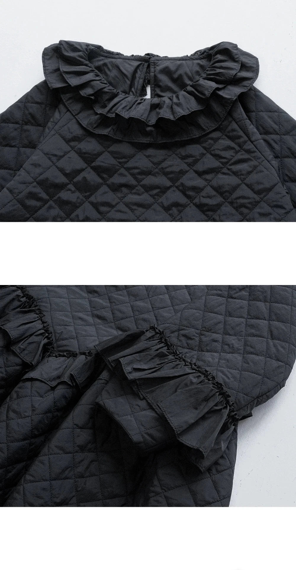 Elise Ruffled Quilted Dress