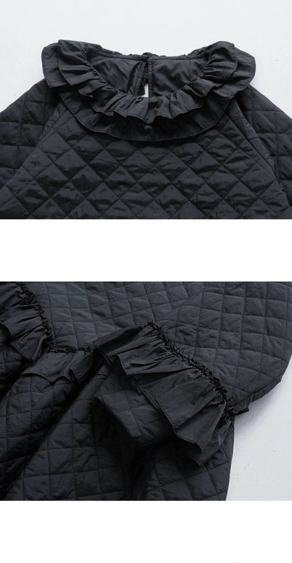 Elise Ruffled Quilted Dress