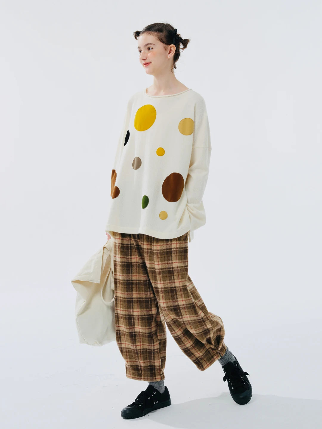 Brown Plaid Wool Lounge Pants