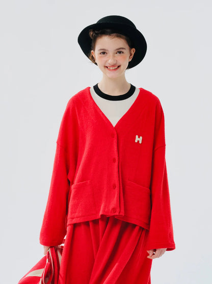 Marine Charm Red Cardigan