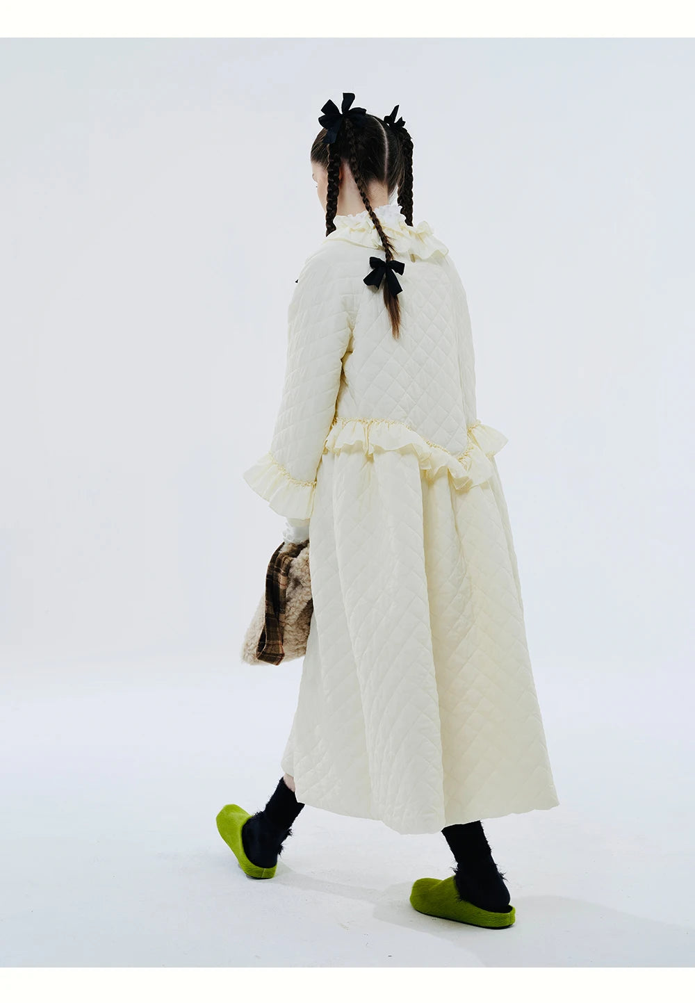 Elise Ruffled Quilted Dress