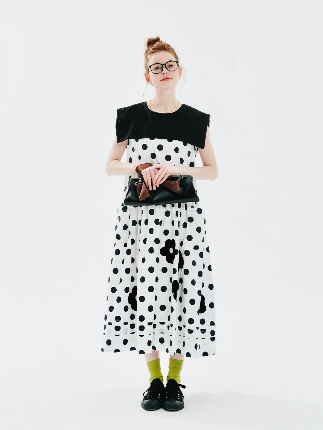 Élodie Polka-Dot Midi Dress