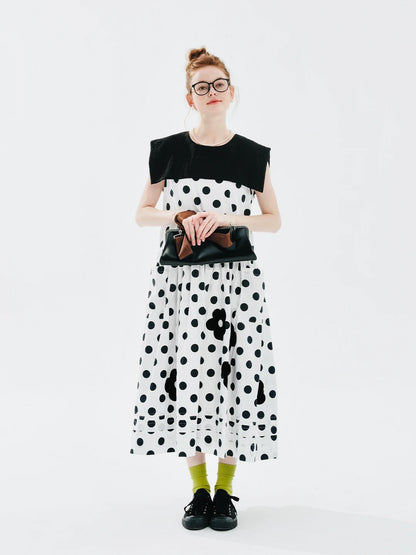 Élodie Polka-Dot Midi Dress