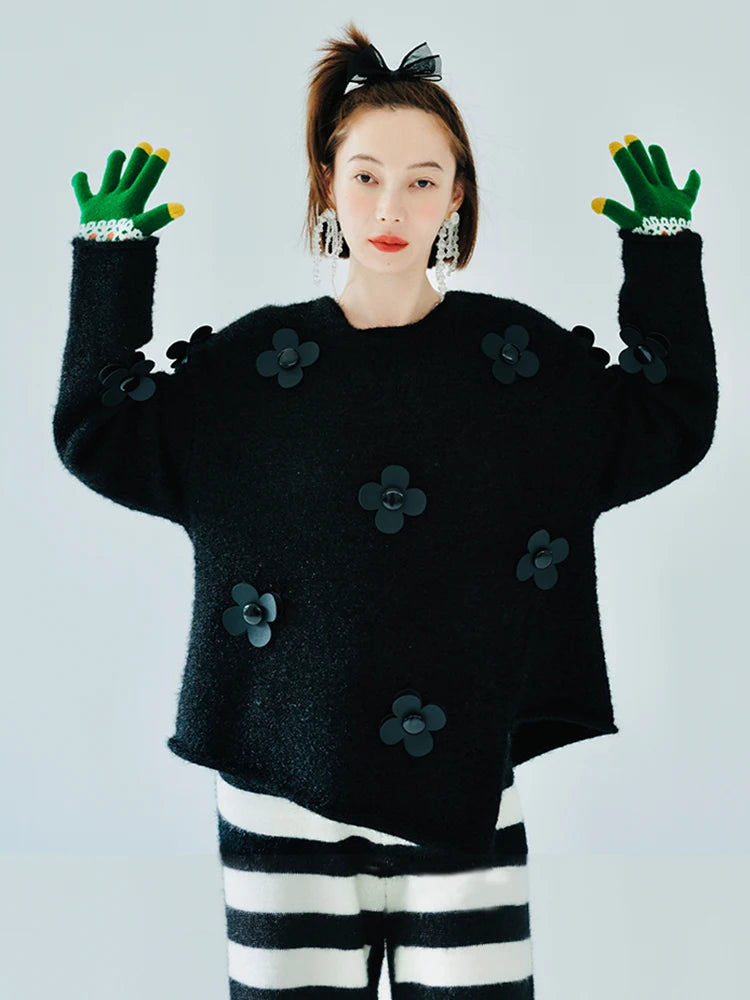 Mila Flower Appliqué Sweater