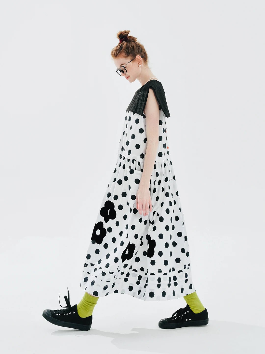 Élodie Polka-Dot Midi Dress