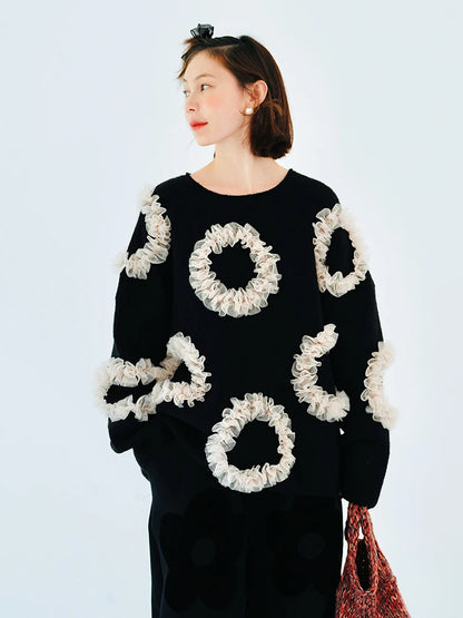 Élise Ruffle-Circle Sweater