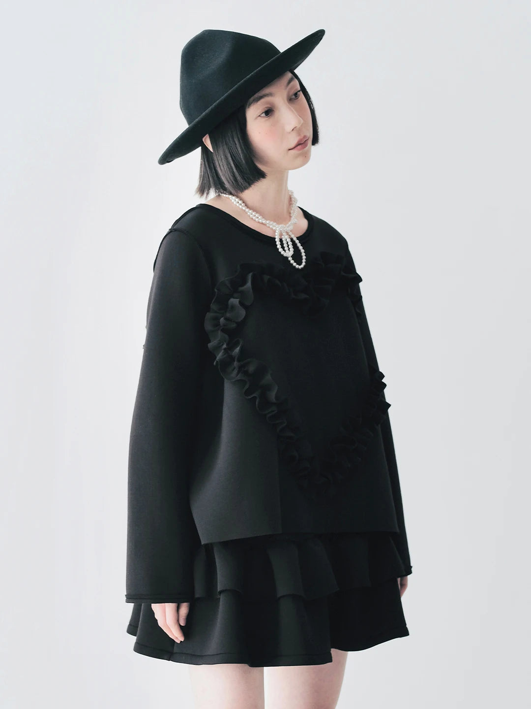 Heart Ruffle Detail Top