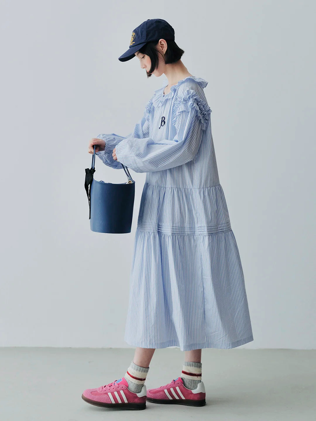 Aurélie Striped Ruffled Dress