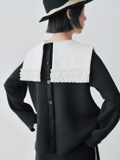 Contrast Panel Long Sleeve Top