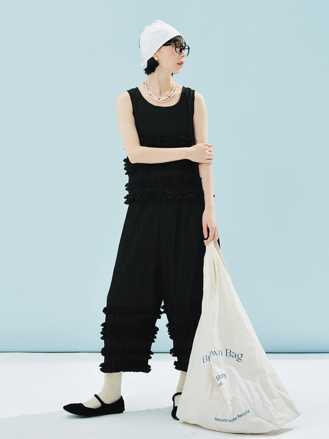Black Ruffled Lounge Pants