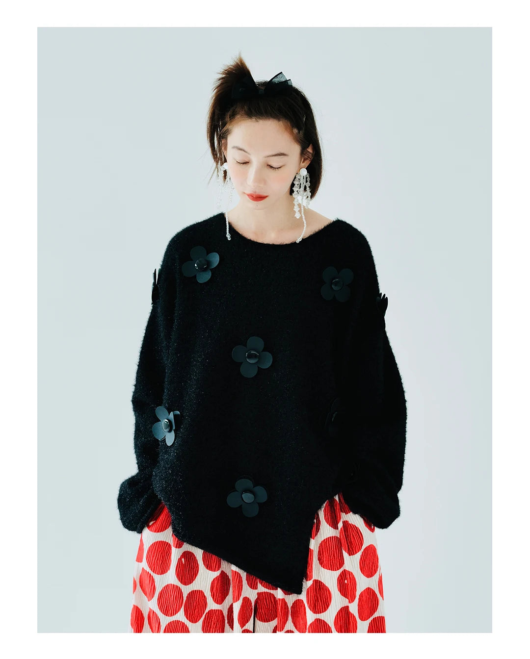 Mila Flower Appliqué Sweater