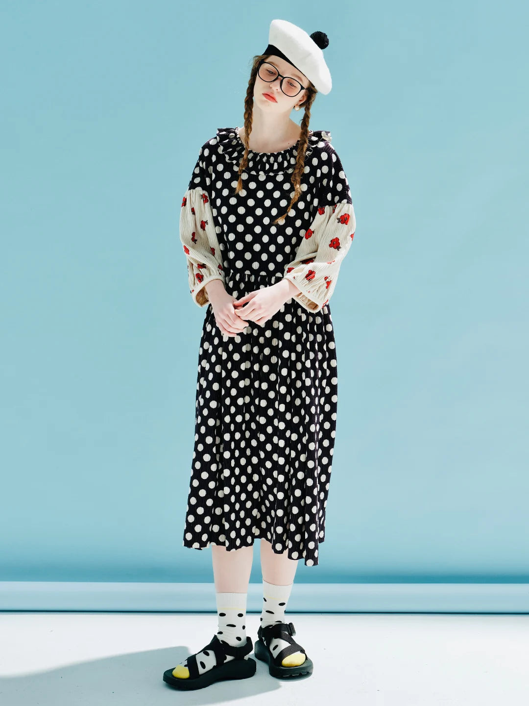 Manon Polka Dot Patchwork Dress
