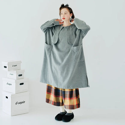 Éloïse Grey Pocket Midi Dress - Contemporary Elegance