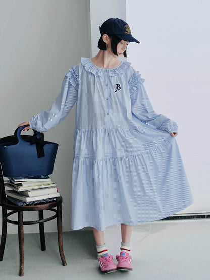 Aurélie Striped Ruffled Dress