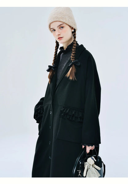 Louise Frill-Detail Wool Coat