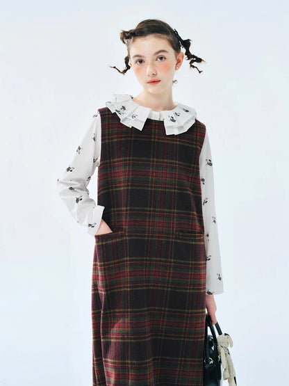 Loren Vintage Plaid Wool Dress