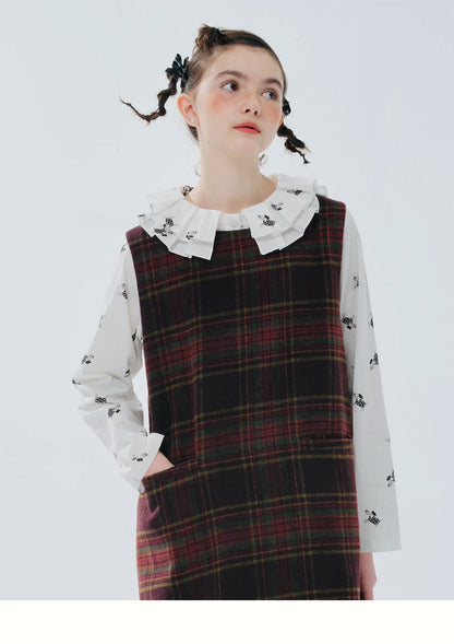 Loren Vintage Plaid Wool Dress