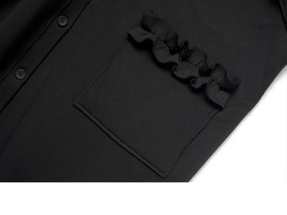 Ruffled Collar Oversized Coat