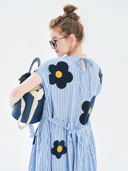 Camille Gingham Floral Dress