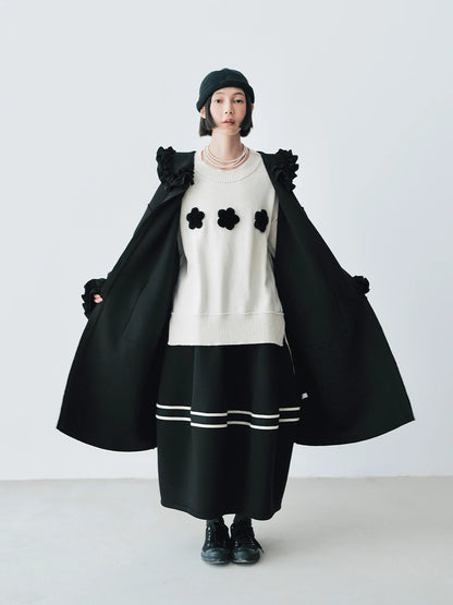 Ruffled Collar Oversized Coat