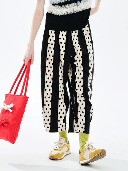 Black & White Striped and Polka Dot Lounge Pants