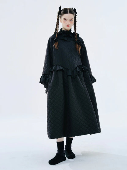 Elise Ruffled Quilted Dress