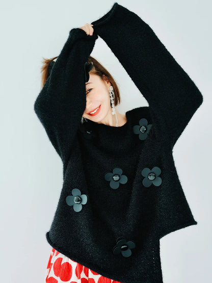 Mila Flower Appliqué Sweater