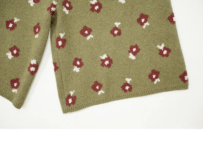 Floral Knit Woolen Shorts