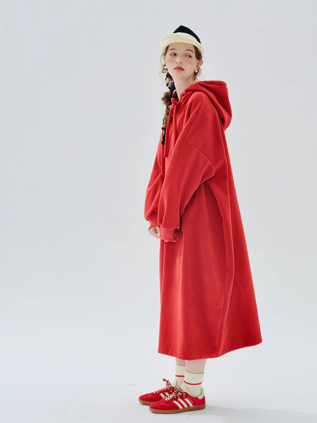 Clara Oversized Red Sweatshirt Dress