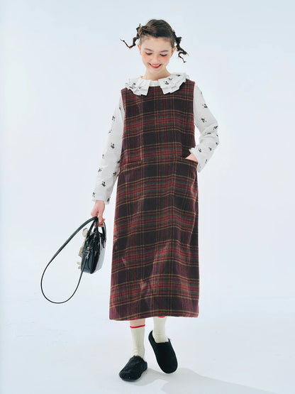 Loren Vintage Plaid Wool Dress