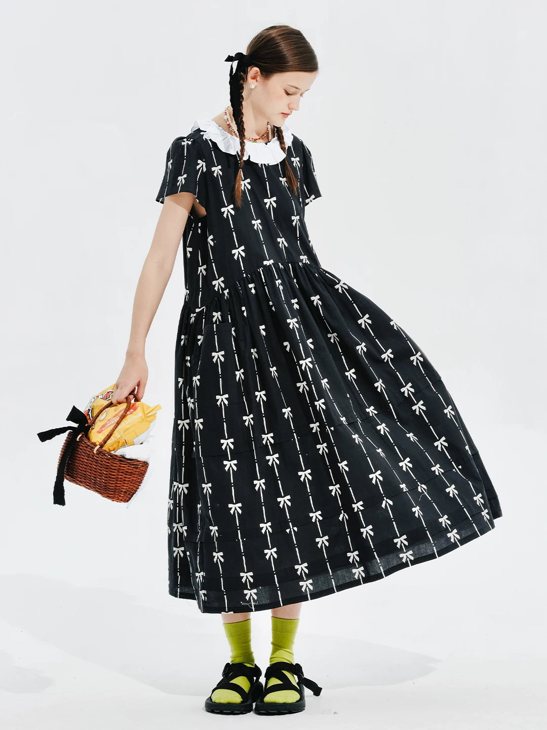 Lucie Bow-Embellished Midi Dress