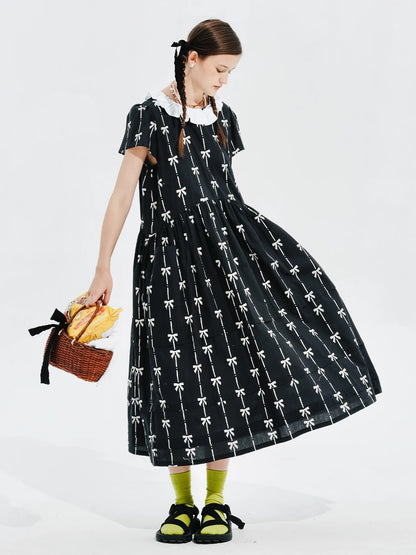 Lucie Bow-Embellished Midi Dress